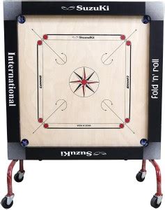 SUZUKI Carrom Board on Wheel, 29x29-inch (Black Border) 73.66 cm Carrom ...