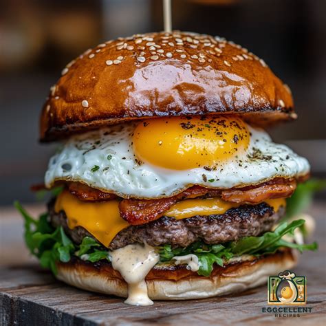 Classic American Burger with Fried Egg