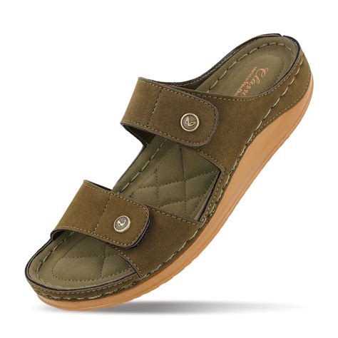 Women's Daily Wear Comfort Sandals - WLP74009 Olive – Walkaroo Footwear