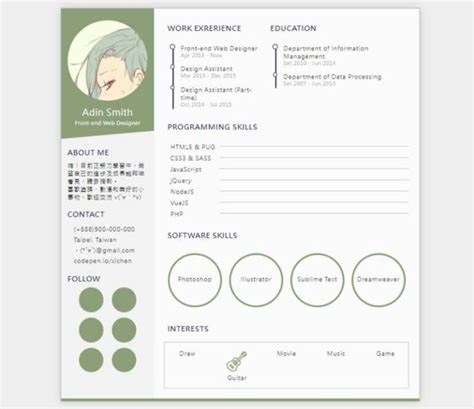 Image result for Resume in HTML