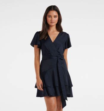 Buy Raspberry Jelly Emerson Flutter Sleeve Satin Mini Dress - Forever New