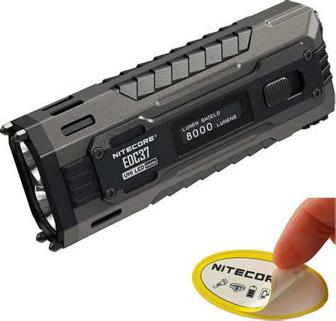 Nitecore EDC37 8000 Lumens Flat Shape Flashlight, USB-C Fast Charging ...