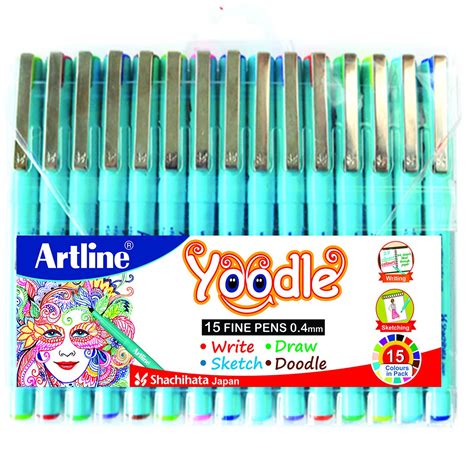 Artline Yoodle Fine Line Coloured Pen Set | 0.4 mm | For Sketching|Doo ...