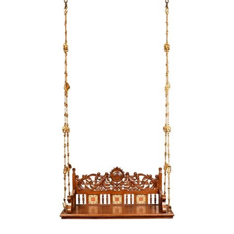 Madhav Jhoola (Swing)-Teak-Hndcrftd-Madhubani Art Work Walnut (With Br ...