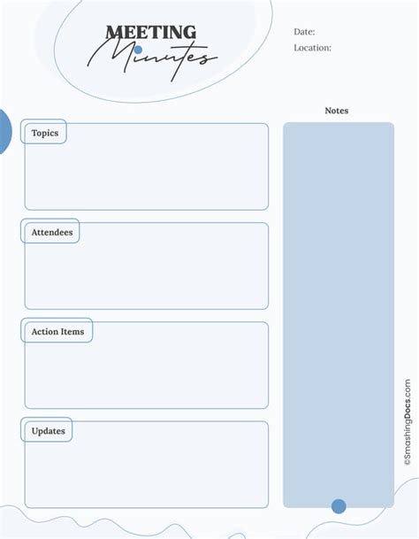 Simple Meeting Notes Template 的图像结果