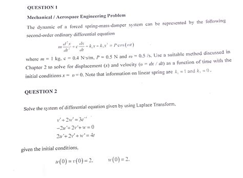 Aerospace Engineering Mathematics Question 的图像结果