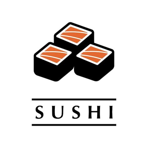 Вектор логотипа суши с шаблоном слогана | Премиум вектор