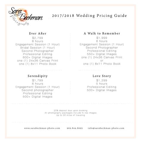 Wedding Photography Prices – 5 FREE Wedding Photography Templates