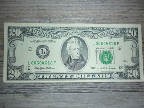 VINTAGE SERIES 1995 $20 DOLLAR BILL FEDERAL RESERVE NOTE CRISP ...