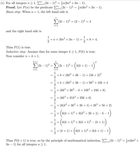 Give an Example of Mathematical Induction Problem and Its Solution Discrete Math 的图像结果