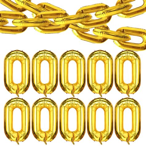Buy 24pcs 16 Inch Gold Chain Balloons, Gold Balloon Chain Giant Chain ...