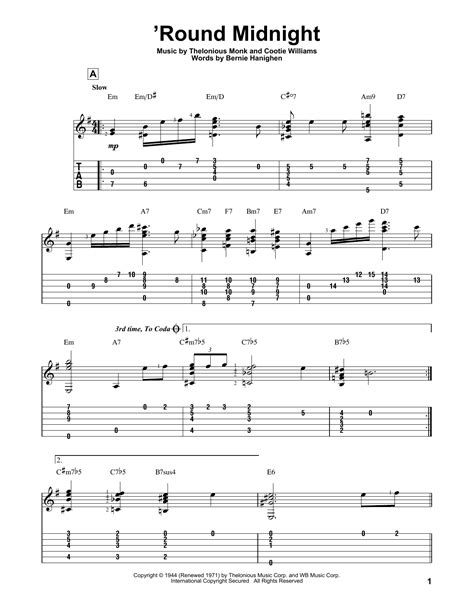 Image result for Round Midnight Guitar Tutorial