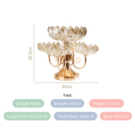Chic 2 Layer Decorative Glass Bowls With Iron Stand Online - Premium ...