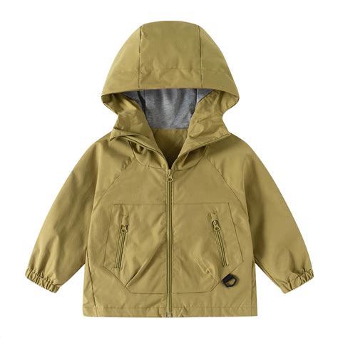 Atogsazn Toddler Boys Rain Jacket Kids Casual Zip Up Long Sleeve ...