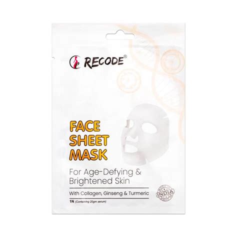 Buy Recode Face Sheet Mask for Age-Defying & Brightened Skin with ...
