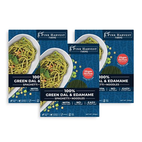 Pink Harvest Farms Green Dal & Edamame Spaghetti Noodles | No Rice - No ...