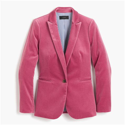 J.Crew Petite Parke Blazer In Velvet in Pink | Lyst