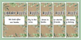 Library Rules Posters