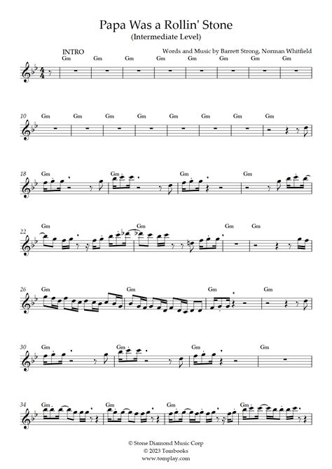 Papa Was a Rollin' Stone (niveau intermédiaire, sax alto) (The ...
