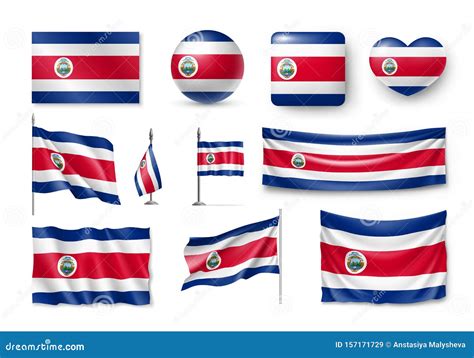 Banderas de Costa Rica ilustración del vector. Ilustración de ...