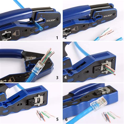 Buy Brileine Lan Network Cable Tester RJ45 Crimp Tool Pass Through ...