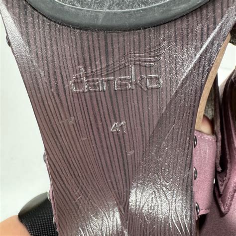 Dansko Nina Violet Purple Studded Leather Chunky Heeled Sandals Women ...