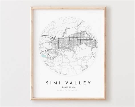 Kna Prints - 1 Pc Poster Simi Valley Map Print, Simi Valley Map City ...