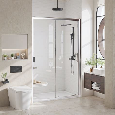 Farm on table Durable Glass Shower Door with Stainless Steel Handle and ...