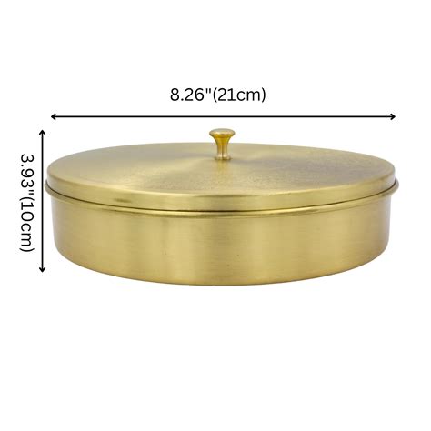 Brass Engraved Spice Box for Kitchen (With Spoon) - Kitchen Decor Esse ...