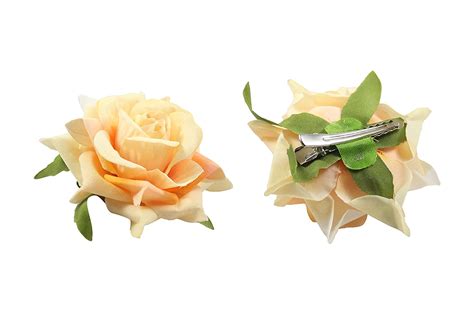 Homeoculture Rose Flower Hair Clips, Cream : Amazon.in: Beauty