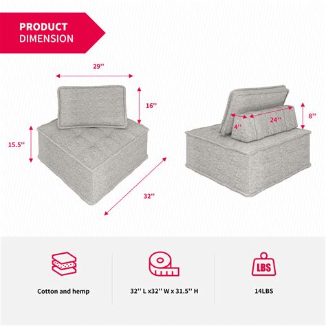 Buy MUZZ 2-Seater Modular Sectional Sofa, Variable Sofa Couch Set with ...