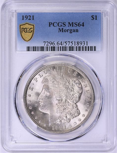 1921 Morgan Silver Dollar PCGS MS-64 (Item 1962406) | GreatCollections ...