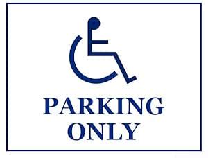 Parking for Handicapped only PVC Waterproof Sticker Fixed on Acrylic ...