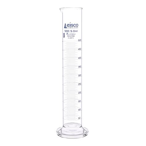Cylinder Measuring Graduated, cap. 500ml., class 'A', round base with ...