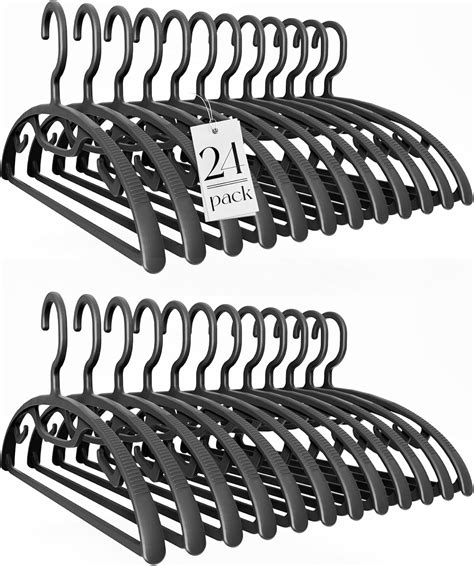 Amazon.com: HOUSE DAY Black Plastic Clothes Hangers, Heavy Duty Coat ...