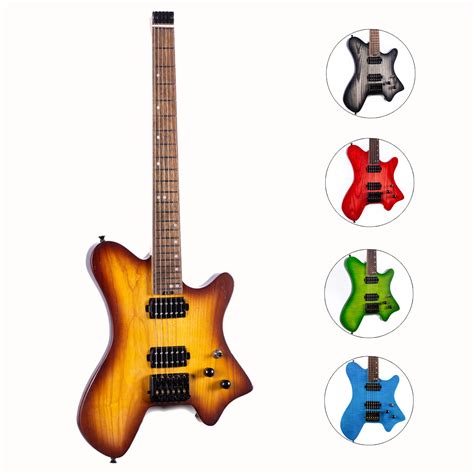 Buy Censtar Headless Guitar Kit,6 String Solid Body Travel Guitar ...