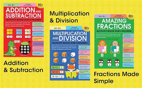 Buy Math Activity Books Bundle 2 – Multiply / Fraction / Addition (Pack ...