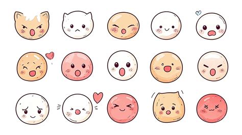 Cute Kawaii Emoji Set Adorable Chibi Emoticons | Premium AI-generated image