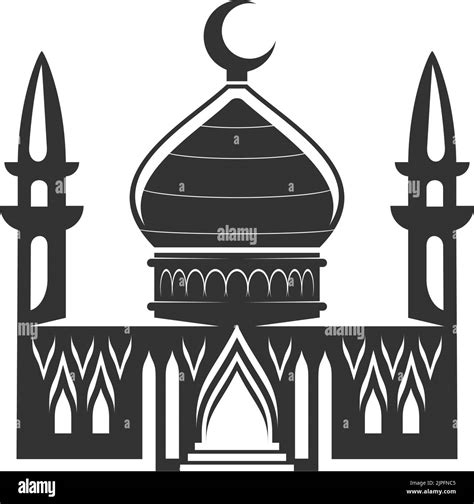 Muslim mosque isolated islam religion symbol. Vector temple with dome ...