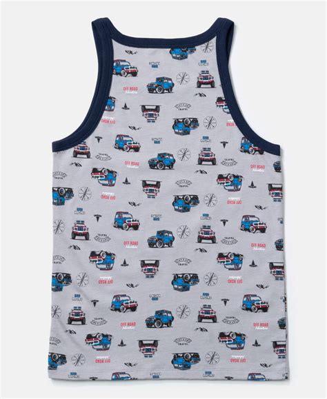Buy Super Combed Cotton Printed Round Neck Sleeveless Vest - Ultimate ...