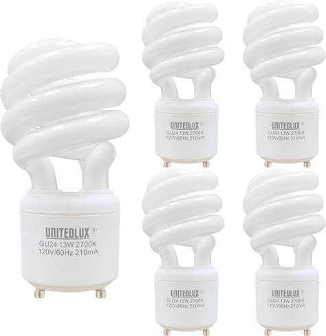 HYANTON Multiple 13Watt T2 Spiral CFL GU24 2 Prong Light Bulb Base ...