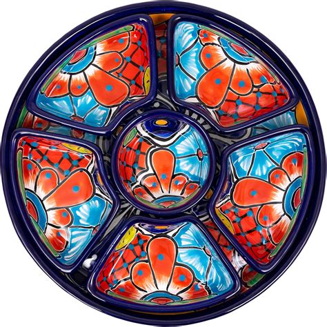 Buy Enchanted Talavera Mexican Pottery Ceramic Large Appetizer Tray ...