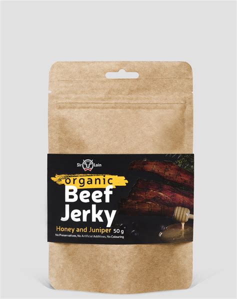 SIRLOIN ORGANIC BEEF JERKY WITH HONEY AND JUNIPER BERRIES, 50 g – SirLoin