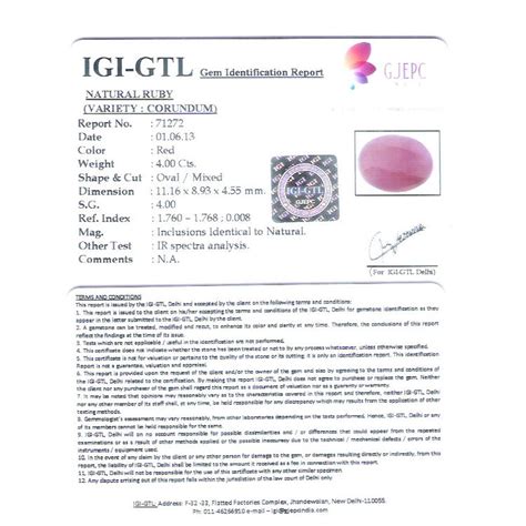 4.44 Ratti Natural New Burma Ruby with Govt. Lab Certificate-(5661 ...