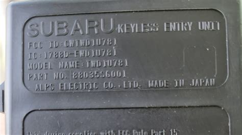 Image result for Subaru Forester Keyless Entry Module