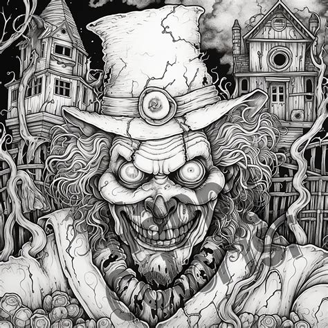 Coloring Pages Scary Hallway