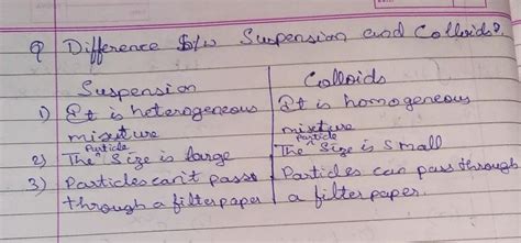 differences between Suspension and colloids ?[tex]{\mathfrak{ \color ...