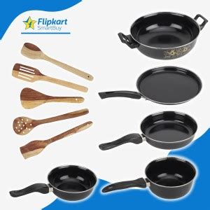 Flipkart SmartBuy Set of Kadhai, Tawa, Fry Pan, Sauce Pan, Tadka Pan ...