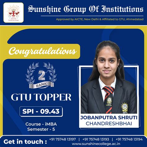 GTU Toppers - Sunshine Group Of Institutions