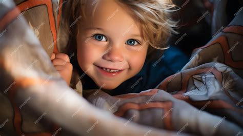 Premium AI Image | baby giggling while playing peekaboo with a blanket